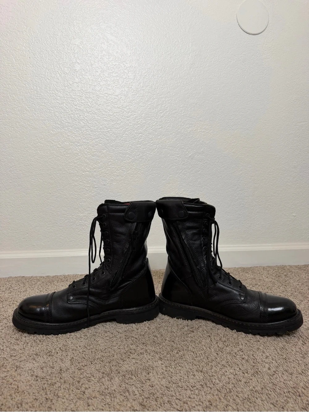 Rocky Men's Black Lace-Up Leather Combat Boots